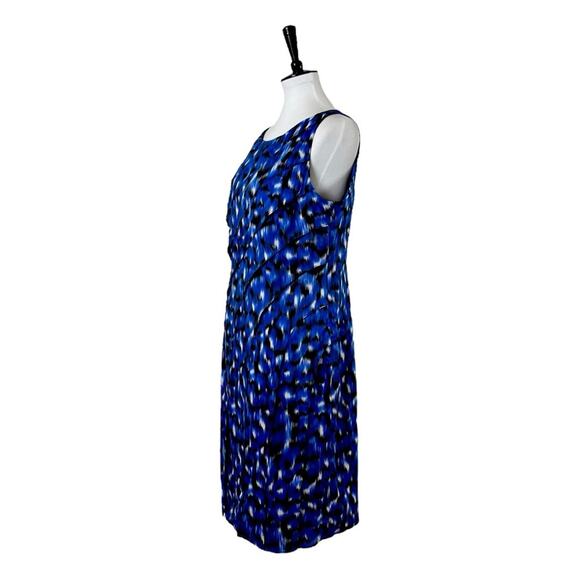 Ann Taylor Sheath Dress Silk Tiered Blue Multi Abstract Print Women’s Size 12 - Picture 4 of 14